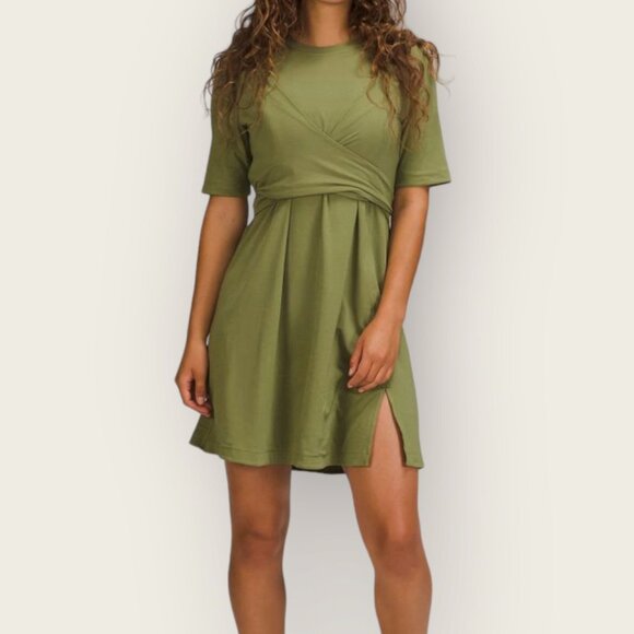 lululemon athletica Dresses & Skirts - Lululemon Cotton Blend Wrap Front T-Shirt Dress